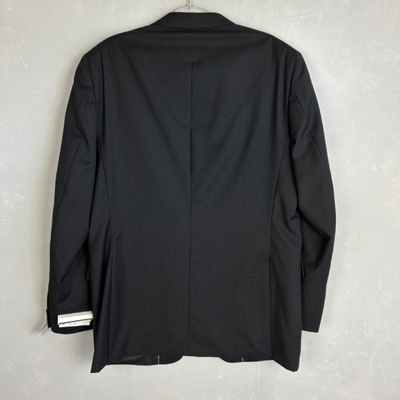 Jones New York Collection size 44L blazer 100% worsted wool black striped NEW - Picture 6 of 14